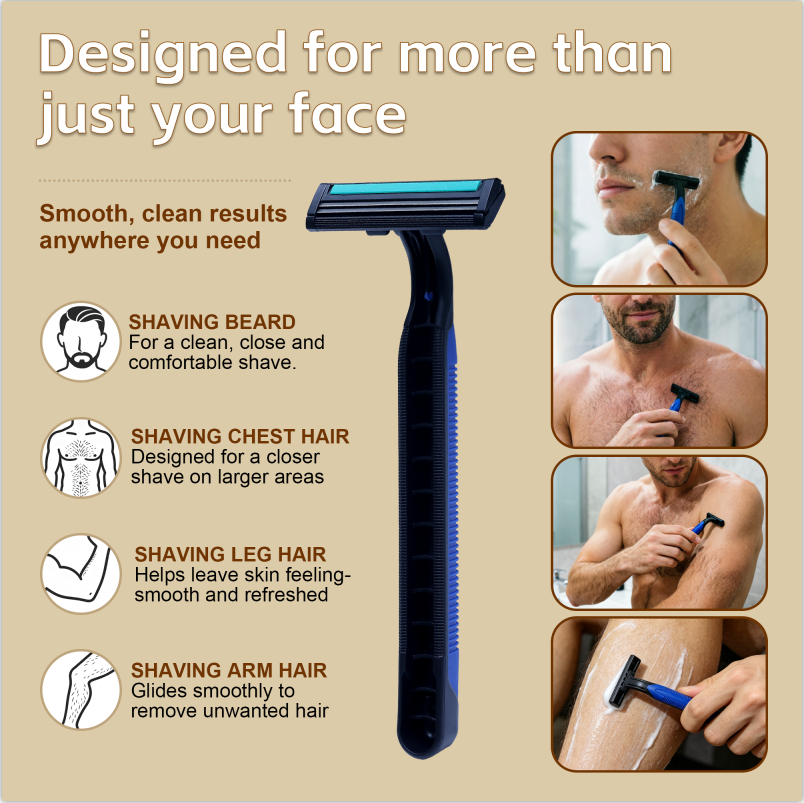 Disposable Shaving Kits Bulk, 50 Pack Razor and 12g Shaving Cream Set in Individually Boxed