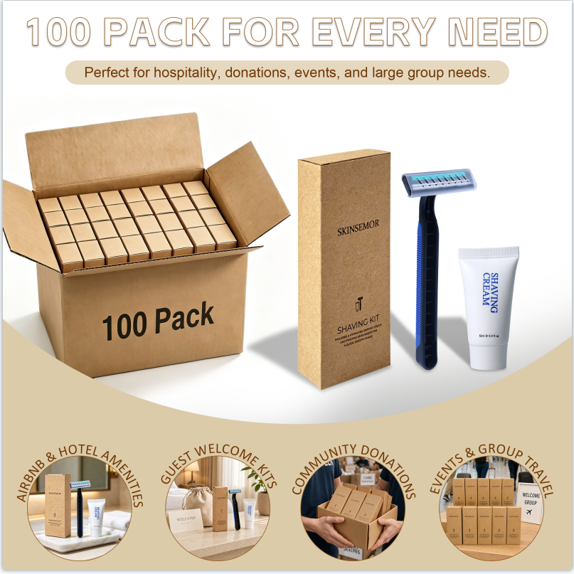 Disposable Shaving Kits Bulk, 50 Pack Razor and 12g Shaving Cream Set in Individually Boxed