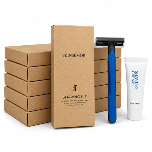 Disposable Shaving Kits Bulk, 100 Pack Razor and 12g Shaving Cream Set in Individually Boxe